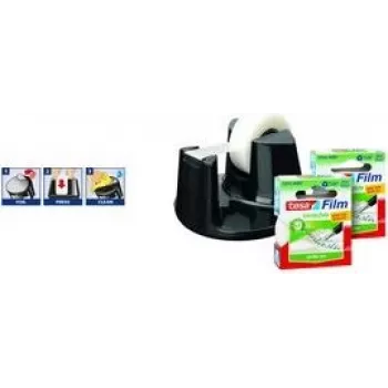 Tischabroller Tesa Easy Cut Compact Sparpack — manueller Handabroller für Klebeband, integrierter Schneider