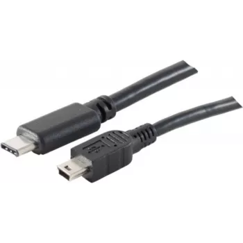 USB-Kabel S/CONN 77144-1.0 USB 2.0 1 m USB C Mini-USB B Schwarz