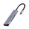 Gembird A-CM-COMBO5-02 Laptop-Dock/Port-Replikator Kabelgebunden USB 3.2 Gen 1 (3.1 Gen 1) Type-C Silber
