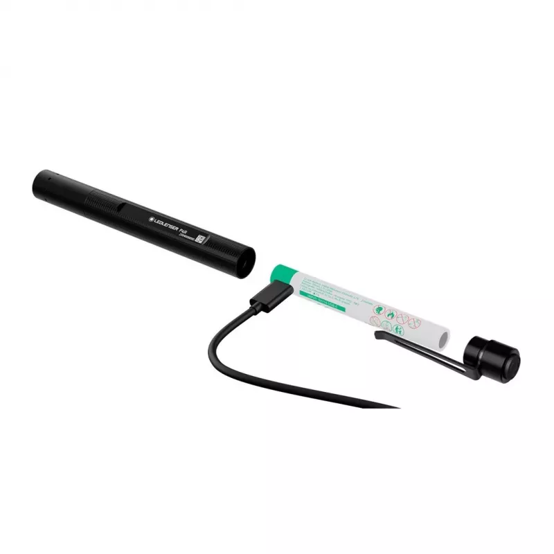 Taschenlampe Ledlenser P2R Schwarz – wiederaufladbare kompakte Stiftlampe