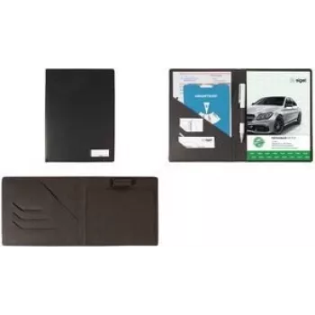 Buchhülle sigel EF515 für A5-Dokumente, anthrazitfarbenes Kunstleder