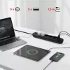Steckdosenleiste MACLEAN MCE395 B — 5 Steckdosen, 3×USB, 110–240V AC, 2,1A USB, 2500W, 1,5 m Kabel, schwarz