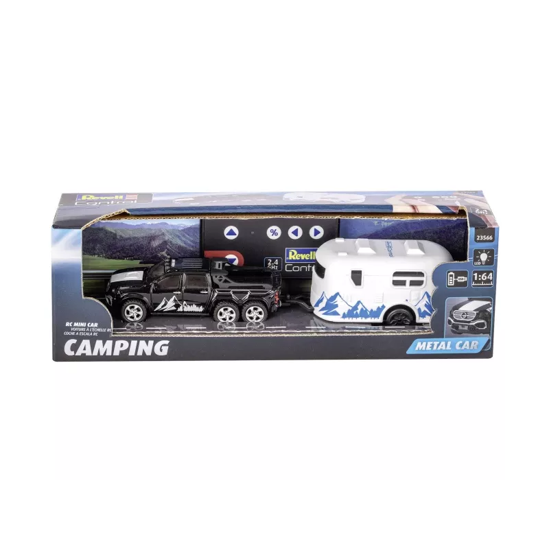 RC-Auto mit Wohnwagen REVELL 23566 — ferngesteuertes Mini-Modell, batteriebetrieben, Spielzeugfahrzeug