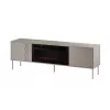 TV-Schrank mit Kamin Cama Meble TRESSE 180x40x54,5 cm — schwarzer Rahmen, Oberseite in Cashmere-Matt