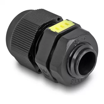 Kabelverschraubung M12 DELOCK mit Belüftung IP68, Kunststoff, schwarz, 2 Stück