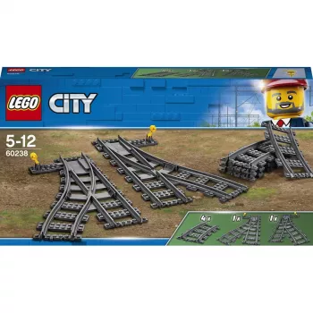 Baukasten LEGO City 60238 – Bahnweiche und Zubehör für Spielsets