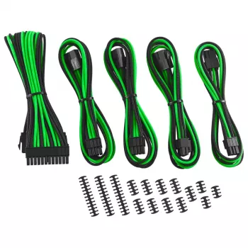 Kabelverlängerungsset CableMod CM-CAB-CKIT-N86KKLG-R — 8+6-Pin-Stromverlängerungen, Schwarz/Grün