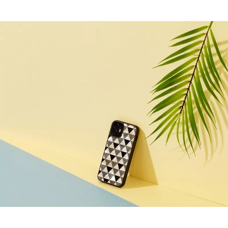 Schutzhülle iKins für Apple iPhone 12 mini, Pyramidenstruktur, schwarz