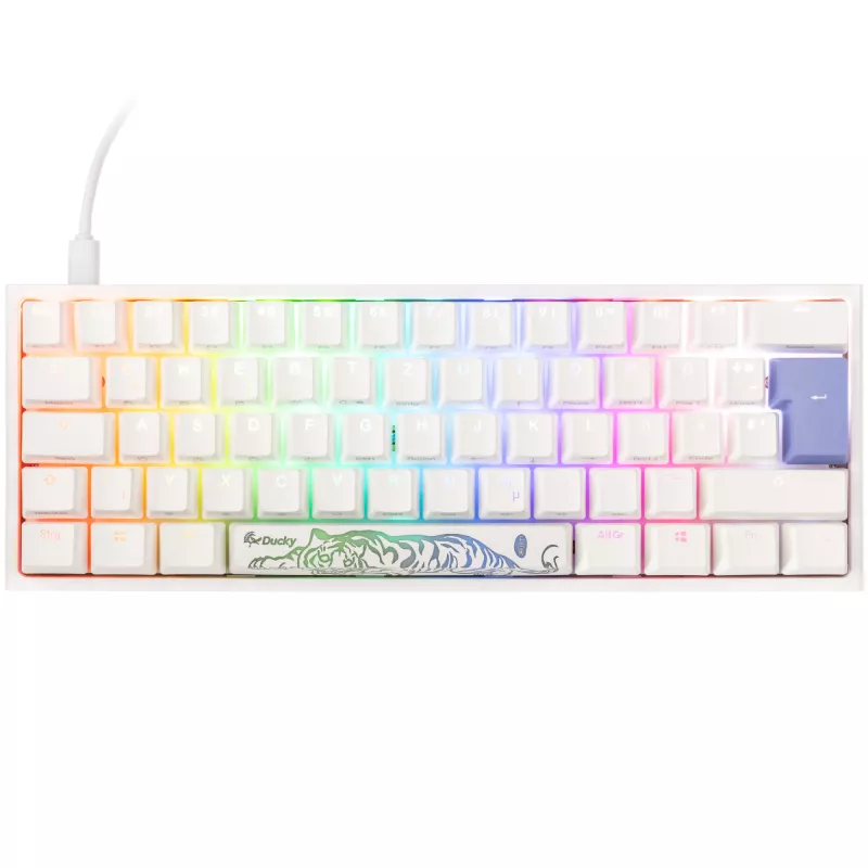 Ducky One 2 Pro Mini Weiß Edition Gaming-Tastatur, RGB-LED - Cherry Silber