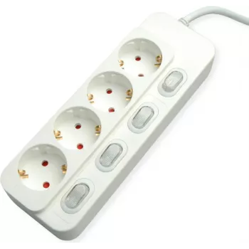 Mehrfachsteckdose VALUE 19.99.0941 — 4 Steckdosen mit Schalter, 3 m Kabel