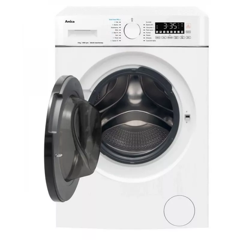 Waschmaschine Amica Kapazität 8 kg, Energieklasse A, 1400 U/min, 16 Programme, Weiß