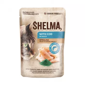 SHELMA mit Kabeljau in Sauce - Nassfutter für Katzen - 85 g