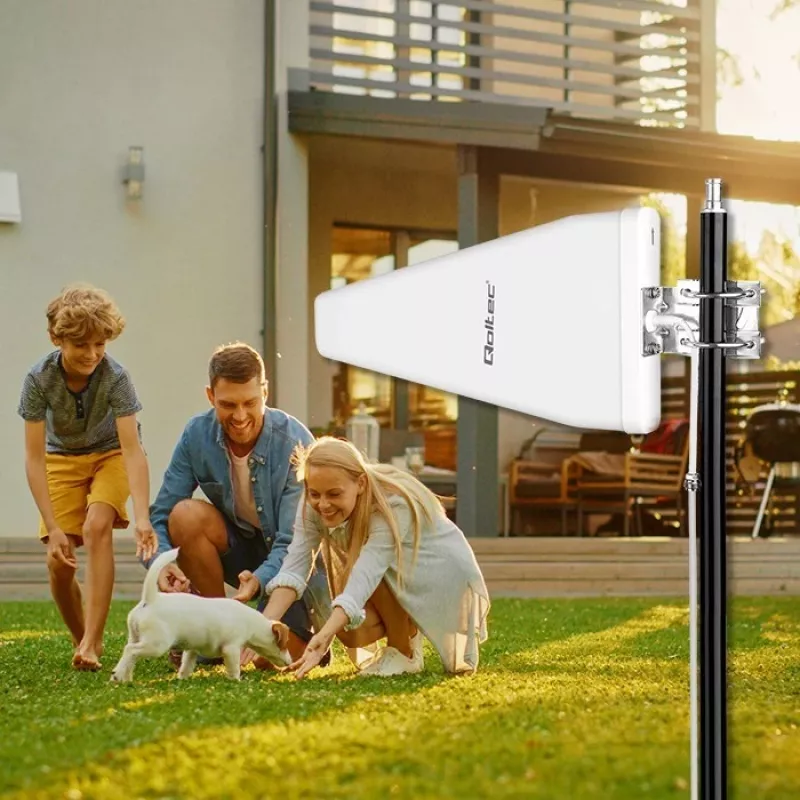 Qoltec 57043 4G LTE DUAL Antenne | 14 dBi | omnidirektional | Außenbereich