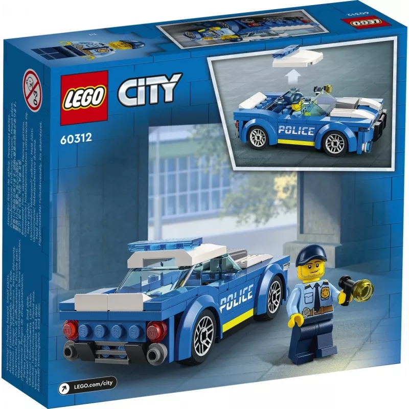 LEGO 60312 City Police Car Toy for Kids 5 Plus Years Old with Officer Minifigure Small Gift Idea Adventures Series Chase Vehicle Building Set Singl