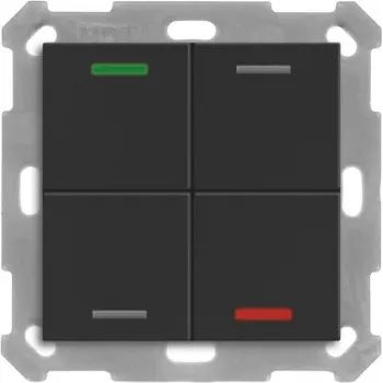 MDT BE-TAL550406.01 KNX-Taster Light 55 4-fach RGBW Schwarz matt Neutral 1 (BE-TAL550406.01)