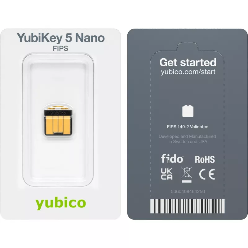 Security Key Yubico YubiKey 5 Nano FIPS USB-A NIST-validiert