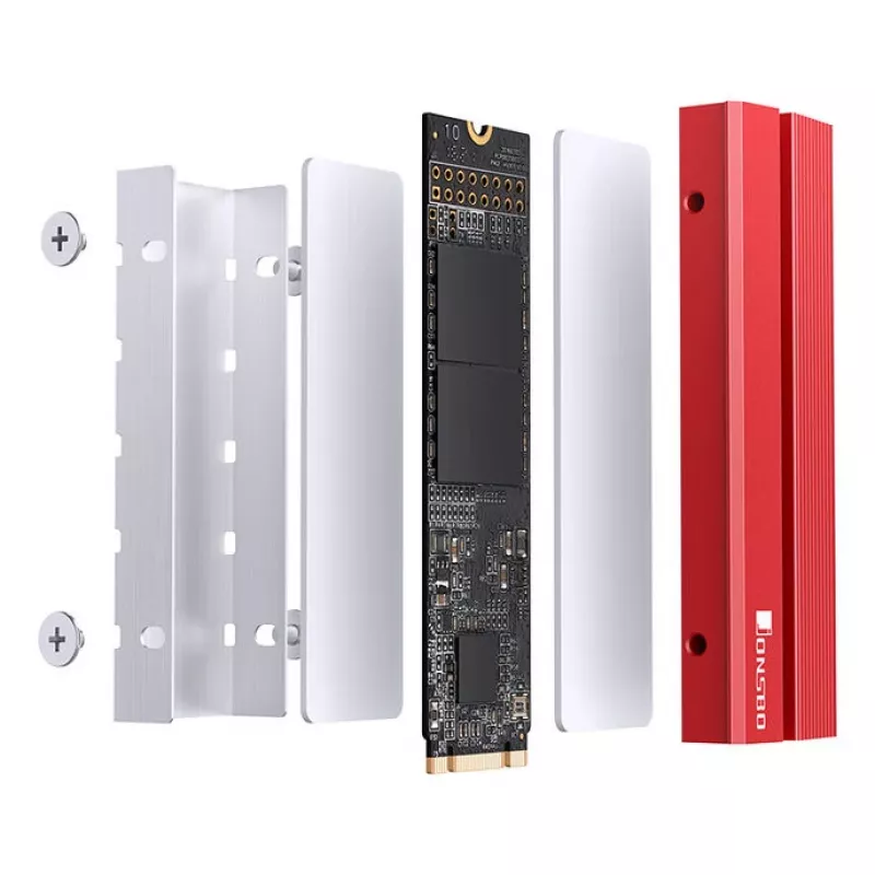 M.2 SSD Kühler Jonsbo M.2-6 RED 2280 passiver Kühlkörper für 2280 NVMe/SATA-Laufwerke