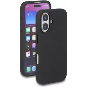 Schützende DELOCK Soft-Touch-Silikonhülle für iPhone 16 – Schwarz