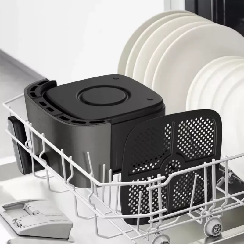 Tefal Easy Fry Silence EY551HE0 Fritteuse Einzel 5 L Stand-alone Heißluftfritteuse Schwarz, Grau, Edelstahl
