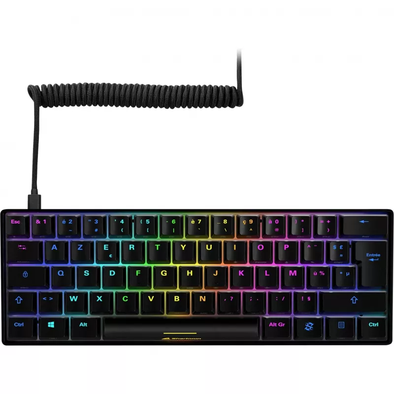 Sharkoon SGK50 S4 Tastatur Gaming USB AZERTY Französisch Schwarz 60% RGB LED