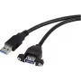 Renkforce USB-Kabel USB 3.0 USB-A-Stecker, USB-A-Buchse 1,00 m Schwarz für Installation, Schraubverriegelung RF-5720388 (RF-5720388)