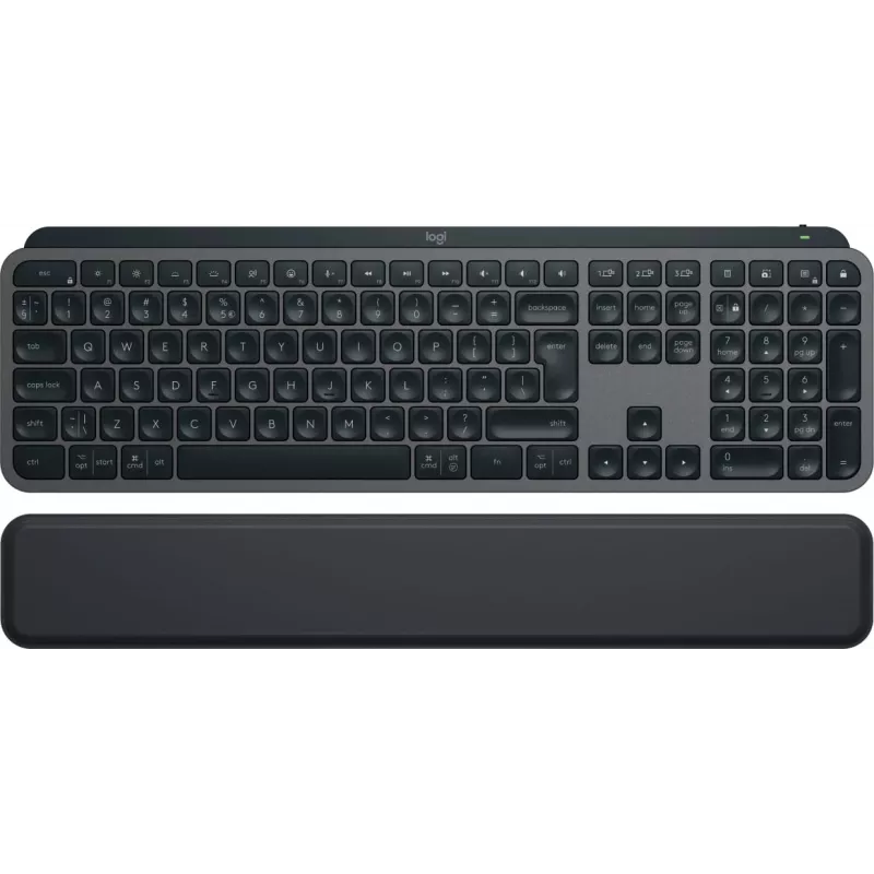 Kabellose Full-Size-Tastatur Logitech Master MX Keys S — Graphite, Bluetooth & 2,4 GHz (Nano), USB-C wiederaufladbar, hintergrundbeleuchtet, QWERTY US International