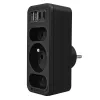 Power-Splitter MACLEAN MCE248 F/B — 3 AC-Steckdosen (1x16A, 2x6A) und 4 USB-Anschlüsse (2xUSB‑A, 2xUSB‑C PD 20W), EU-Stecker, schwarz