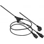 Power-Y-Kabel helos 262674 — 2,0 m, 2× IEC C13 auf 1× IEC C14, schwarz