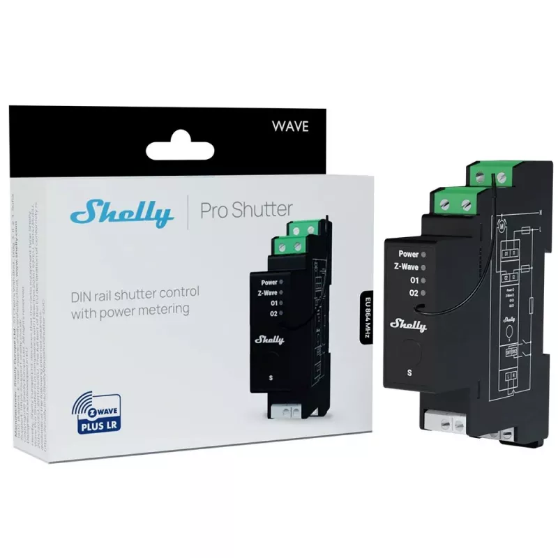 Intelligenter DIN-Schienen-Controller Z-Wave SHELLY Wave Pro Shutter LR