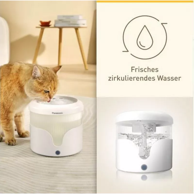 Automatischer Haustiertränke Panasonic CP-JNW01CW — 1,9 l, netzbetrieben, weiß, Ø18,5 cm × 175 mm
