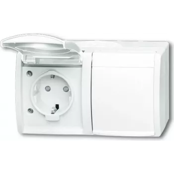 BUSCH JAEGER 2084-0-0723 - CEE 7/3 - 2P+E - Weiß - IP44 - 250 V - 16 A