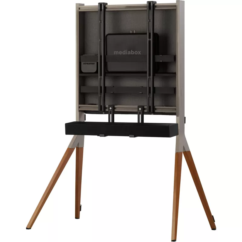 One for All Falcon Universal WM 7481 - Standfuß - für LCD-TV / Soundbar - Nussbaum, Anthrazit - Bildschirmgröße: 81,3–177,8 cm (32–70)