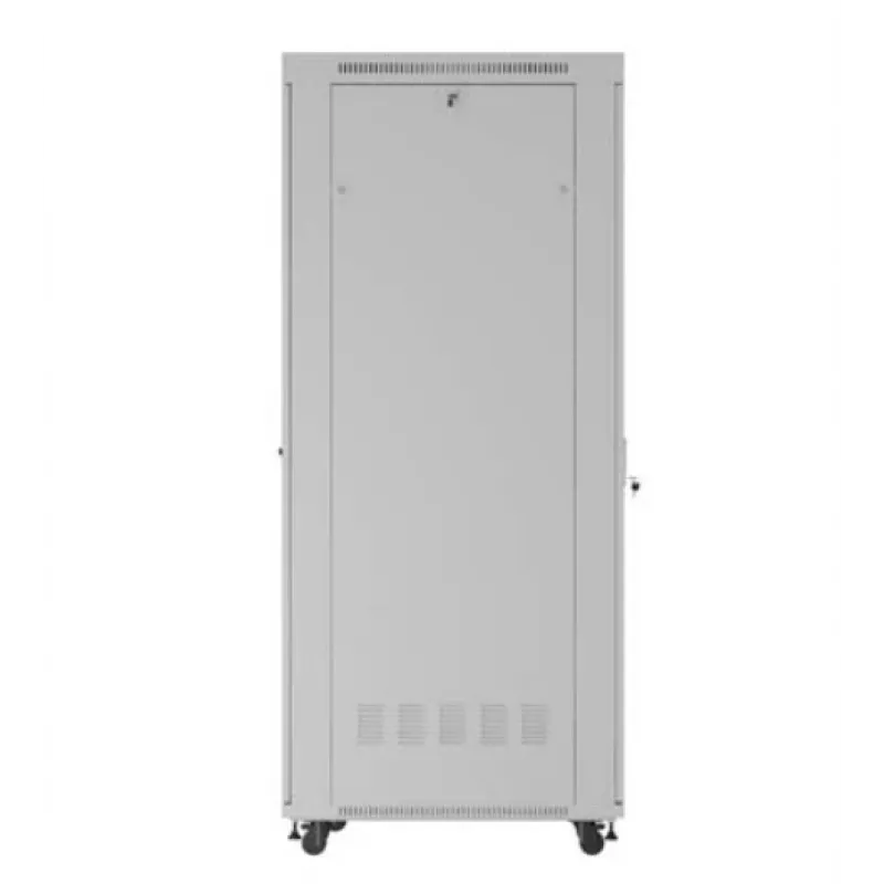 Rack-Schrank LANBERG FF01-8047-12SL 47U 800x1000 mm grau mit vorderen und hinteren Glastüren und Platz für LCD-Panel