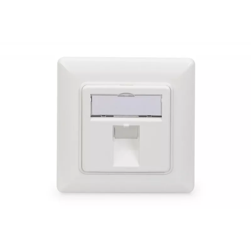 Digitus | Wandplatte für Keystone-Module, deutscher Typ, Mittelplatte 50x50 mm, Rahmen 80x80 mm | DN-93811
