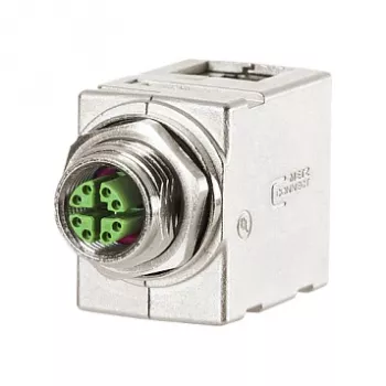 METZ CONNECT - Netzwerkanschluss - 8-polig M12 (S) gewinkelt zu RJ-45 (W) - abgeschirmt - CAT 6a - IEEE 802,3an - metallähnlich (MWN911A415)