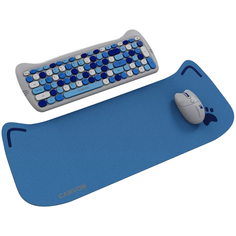 Kabelloses Tastatur- und Maus-Set CANYON HSET-W6 Kitty Edition AAA AA Blau