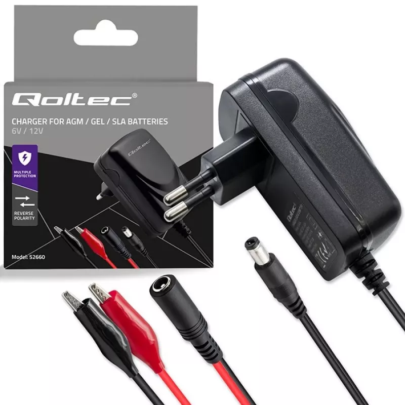 Batterieladegerät QOLTEC Modell 52660 — 6V/12V, 6W Ladegerät