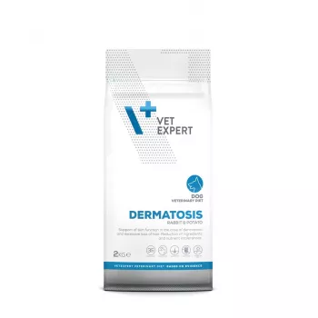 Trockenfutter für Hunde VETEXPERT Veterinary Diet Dermatosis Kaninchen & Kartoffel 2 kg — ausgewachsene Hunde, Monoprotein, getreidefrei/glutenfrei/sojafrei