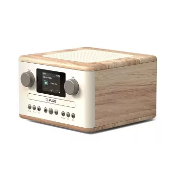 Pure Classic C-D4 Digitalradio Weiß/Eiche DAB+ FM Internetradio Bluetooth 15W
