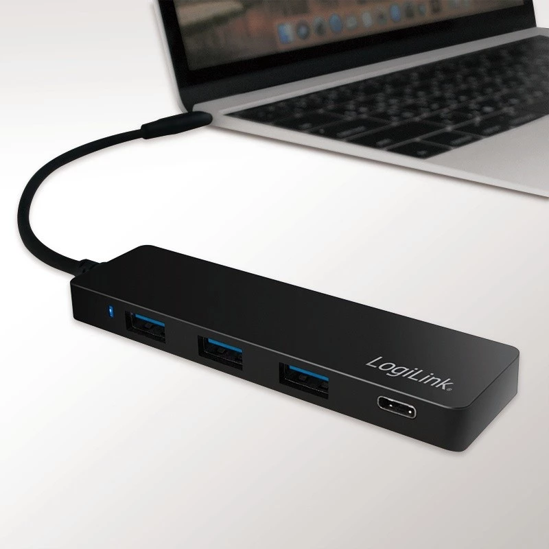 LogiLink UA0311 USB-C 3.2 Gen 2 Multiport-Hub 4 Ports Schwarz