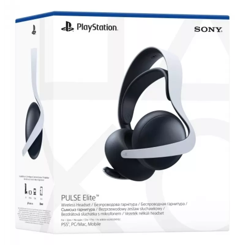Sony PULSE Elite Headset Kabelgebunden & Kabellos Kopfband Gaming Bluetooth Ladestation Schwarz, Weiß