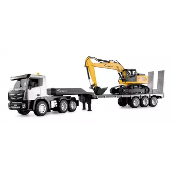 Amewi 2-in-1 Tieflader- und Bagger-Set G836E/G041E 1:24 RTR