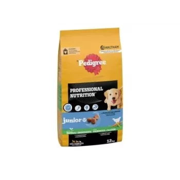 Trockenfutter für Hunde Pedigree Professional Nutrition Junior — Geflügel & Gemüse, mittelgroße und große Rassen, 12 kg, 25% Protein, 10% Fett