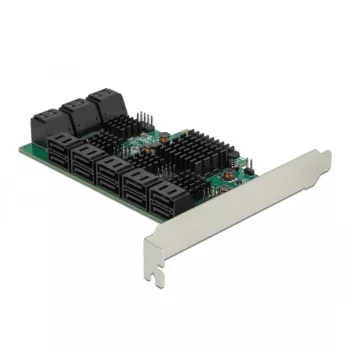 DeLOCK 16 Port SATA PCI Express x4 Karte 6 Gbit/s Grün Grau