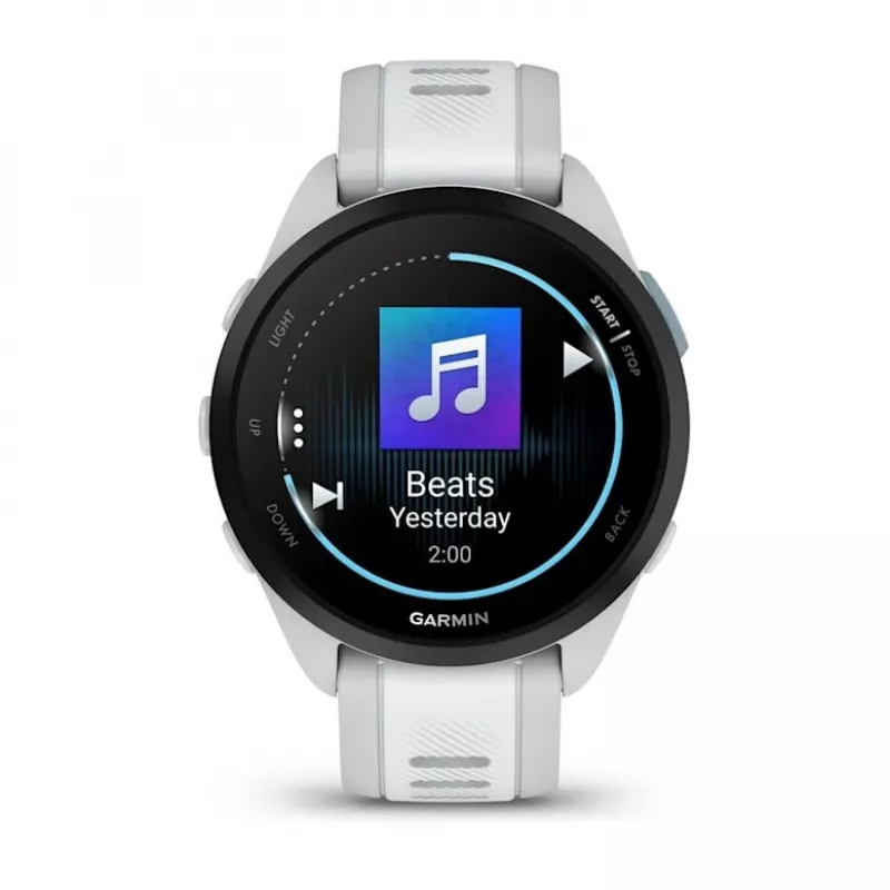 Smartwatch GARMIN Forerunner 165 Music — GPS, 1.2 Zoll AMOLED, 43 mm Gehäuse, 11 Tage Akku, 5 ATM, 4 GB, Grau