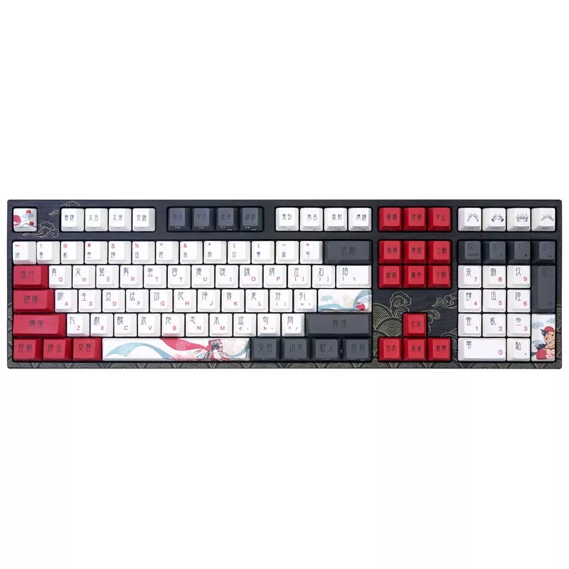 Mechanische Gaming-Tastatur Triton Varmilo VEA108 Beijing Opera, MX Brown-Schalter, weiße LED, US-Layout