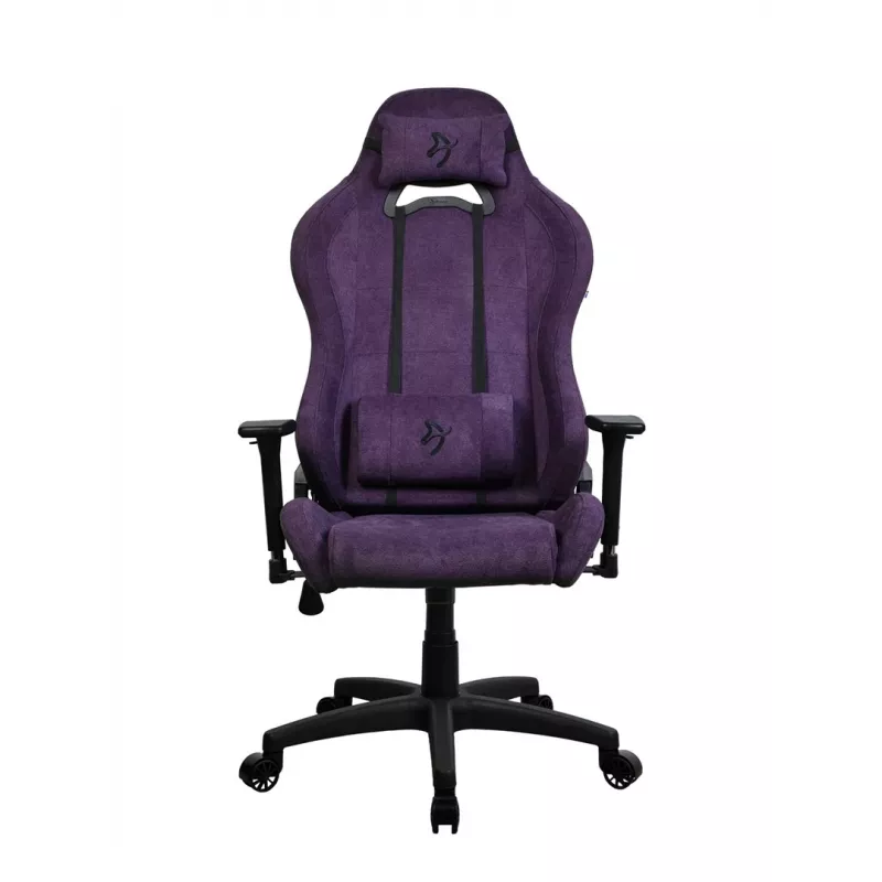 Gaming-Stuhl Arozzi Torretta SoftFabric Lila – ergonomisches Design, verstellbare Armlehnen, neigbare Rückenlehne