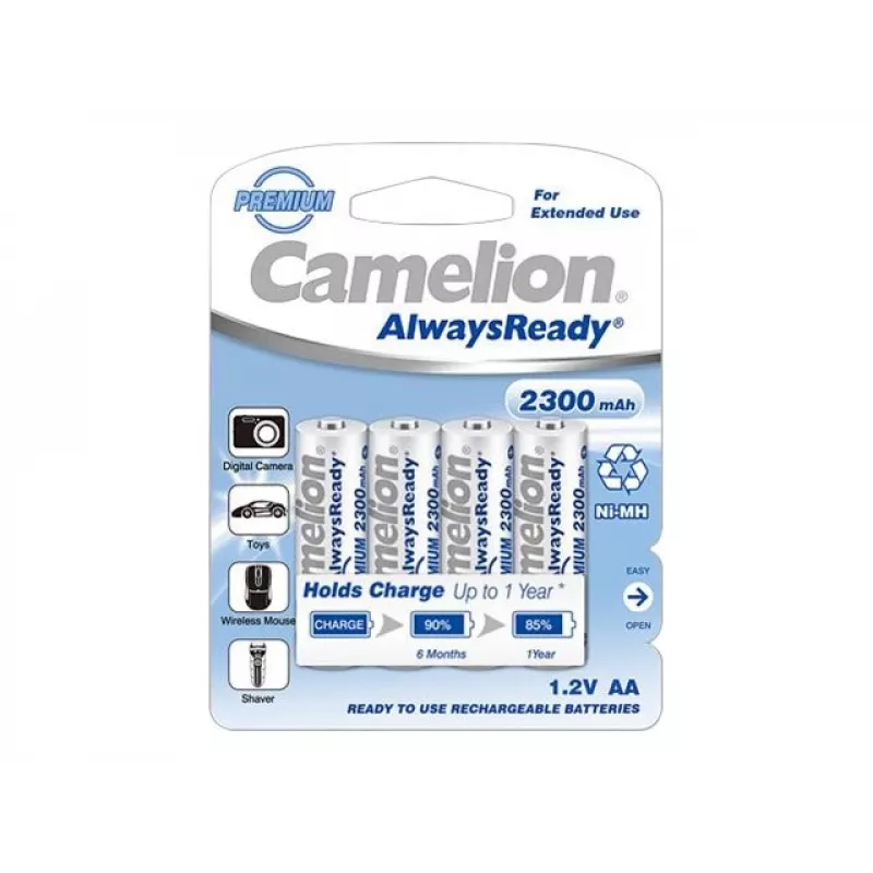 Camelion | AA/HR6 | 2300 mAh | AlwaysReady Akkus Ni-MH | 4 Stück
