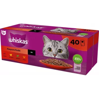 WHISKAS Classic Meals Mix – Nassfutter für Katzen – 40x85g