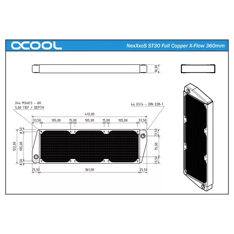 NexXxoS ST30 Full Copper X-Flow 360mm Radiator